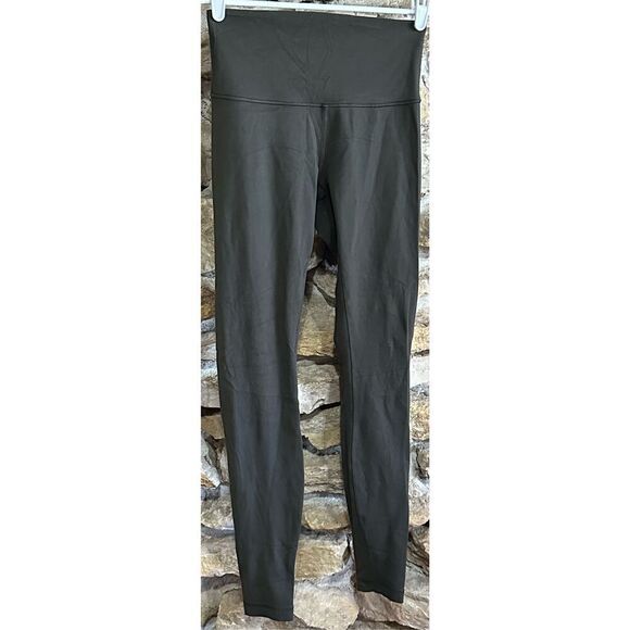 Women's Olive Size 6 Lululemon Wunder Under Hi-Rise Tight Pull-On Luon 28" - Picture 1 of 4